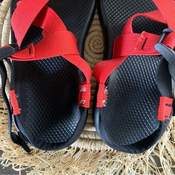 CHACO Men’s Custom Z/1 Sandals Red Black Size 7 - Picture 5 of 12